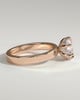 Shiloh - Round Claw Solitaire with Flat Cigar Band and Hidden Halo Engagement Ring - 18k Rose Gold High Setting