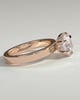 Shiloh - Round Claw Solitaire with Flat Cigar Band and Hidden Halo Engagement Ring - 18k Rose Gold High Setting