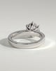Shiloh - Round Claw Solitaire with Flat Cigar Band and Hidden Halo Engagement Ring - 18k White Gold High Setting