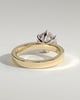 Shiloh - Round Claw Solitaire with Flat Cigar Band and Hidden Halo Engagement Ring - 18k Yellow Gold / 18k White Gold High Setting