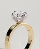 Shiloh - Round Claw Solitaire with Flat Cigar Band and Hidden Halo Engagement Ring - 18k Yellow Gold / 18k White Gold High Setting