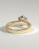 Shiloh - Round Claw Solitaire with Flat Cigar Band and Hidden Halo Engagement Ring - 18k Yellow Gold High Setting