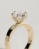 Shiloh - Round Claw Solitaire with Flat Cigar Band and Hidden Halo Engagement Ring - 18k Yellow Gold High Setting