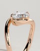 Shirley - Elongated Cushion East West Claw Solitaire with Wave Band Engagement Ring - 18k Rose Gold