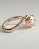 Shirley - Elongated Cushion East West Claw Solitaire with Wave Band Engagement Ring - 18k Rose Gold