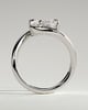 Shirley - Elongated Cushion East West Claw Solitaire with Wave Band Engagement Ring - 18k White Gold