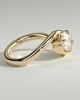 Shirley - Elongated Cushion East West Claw Solitaire with Wave Band Engagement Ring - 18k Yellow Gold