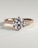 Siobhan - 6 Claw Round Solitaire with Hidden Halo and Collar - 18k Rose Gold