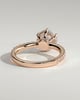 Siobhan - 6 Claw Round Solitaire with Hidden Halo and Collar - 18k Rose Gold