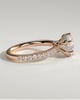 Siobhan - 6 Claw Round Solitaire with Hidden Halo and Collar - 18k Rose Gold