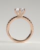 Siobhan - 6 Claw Round Solitaire with Hidden Halo and Collar - 18k Rose Gold