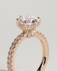 Siobhan - 6 Claw Round Solitaire with Hidden Halo and Collar - 18k Rose Gold