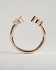 Sky - Marquise Accent Stone Open Band Wedding Ring - 18k Rose Gold