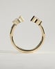 Sky - Marquise Accent Stone Open Band Wedding Ring - 18k Yellow Gold
