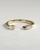 Sky - Marquise Accent Stone Open Band Wedding Ring - 18k Yellow Gold