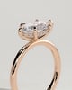 Sonnet - Marquise East West Claw Solitaire with Hidden Halo Engagement Ring - 18k Rose Gold High Setting