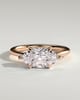 Sonnet - Marquise East West Claw Solitaire with Hidden Halo Engagement Ring - 18k Rose Gold High Setting