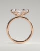 Sonnet - Marquise East West Claw Solitaire with Hidden Halo Engagement Ring - 18k Rose Gold High Setting