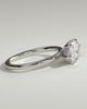 Sonnet - Marquise East West Claw Solitaire with Hidden Halo Engagement Ring - 18k White Gold High Setting