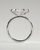 Sonnet - Marquise East West Claw Solitaire with Hidden Halo Engagement Ring - 18k White Gold High Setting
