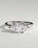 Sonnet - Marquise East West Claw Solitaire with Hidden Halo Engagement Ring - 18k White Gold High Setting