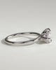 Sonnet - Marquise East West Claw Solitaire with Hidden Halo Engagement Ring - 18k White Gold High Setting