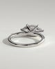 Sonnet - Marquise East West Claw Solitaire with Hidden Halo Engagement Ring - 18k White Gold High Setting