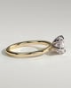 Sonnet - Marquise East West Claw Solitaire with Hidden Halo Engagement Ring - 18k Yellow Gold / 18k White Gold High Setting