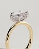 Sonnet - Marquise East West Claw Solitaire with Hidden Halo Engagement Ring - 18k Yellow Gold / 18k White Gold High Setting