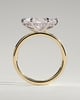 Sonnet - Marquise East West Claw Solitaire with Hidden Halo Engagement Ring - 18k Yellow Gold / 18k White Gold High Setting