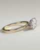 Sonnet - Marquise East West Claw Solitaire with Hidden Halo Engagement Ring - 18k Yellow Gold / 18k White Gold High Setting
