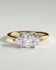 Sonnet - Marquise East West Claw Solitaire with Hidden Halo Engagement Ring - 18k Yellow Gold / 18k White Gold High Setting