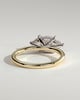 Sonnet - Marquise East West Claw Solitaire with Hidden Halo Engagement Ring - 18k Yellow Gold / 18k White Gold High Setting