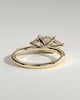 Sonnet - Marquise East West Claw Solitaire with Hidden Halo Engagement Ring - 18k Yellow Gold High Setting