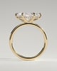Sonnet - Marquise East West Claw Solitaire with Hidden Halo Engagement Ring - 18k Yellow Gold High Setting