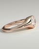 Sophie - Oval East West Bezel Solitaire with Signet Band Engagement Ring - 18k Rose Gold