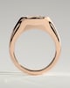 Sophie - Oval East West Bezel Solitaire with Signet Band Engagement Ring - 18k Rose Gold