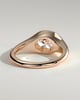 Sophie - Oval East West Bezel Solitaire with Signet Band Engagement Ring - 18k Rose Gold