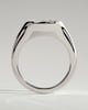 Sophie - Oval East West Bezel Solitaire with Signet Band Engagement Ring - 18k White Gold