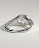 Sophie - Oval East West Bezel Solitaire with Signet Band Engagement Ring - 18k White Gold