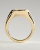 Sophie - Oval East West Bezel Solitaire with Signet Band Engagement Ring - 18k Yellow Gold