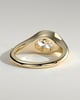Sophie - Oval East West Bezel Solitaire with Signet Band Engagement Ring - 18k Yellow Gold