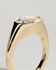 Sophie - Oval East West Bezel Solitaire with Signet Band Engagement Ring - 18k Yellow Gold