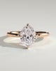 Spencer - Oval 4 Claw Solitaire with Hidden Halo and Compass Rotation  Engagement Ring - 18k Rose Gold High Setting