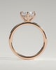Spencer - Oval 4 Claw Solitaire with Hidden Halo and Compass Rotation  Engagement Ring - 18k Rose Gold High Setting