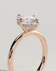 Spencer - Oval 4 Claw Solitaire with Hidden Halo and Compass Rotation  Engagement Ring - 18k Rose Gold High Setting