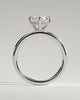 Spencer - Oval 4 Claw Solitaire with Hidden Halo and Compass Rotation  Engagement Ring - 18k White Gold High Setting