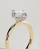 Spencer - Oval 4 Claw Solitaire with Hidden Halo and Compass Rotation  Engagement Ring - 18k Yellow Gold / 18k White Gold High Setting