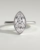 Stella - Marquise Solitaire with Cathedral Bezel Setting - 18k White Gold