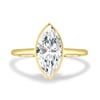 Stella - Marquise Solitaire with Cathedral Bezel Setting - 18k Yellow Gold